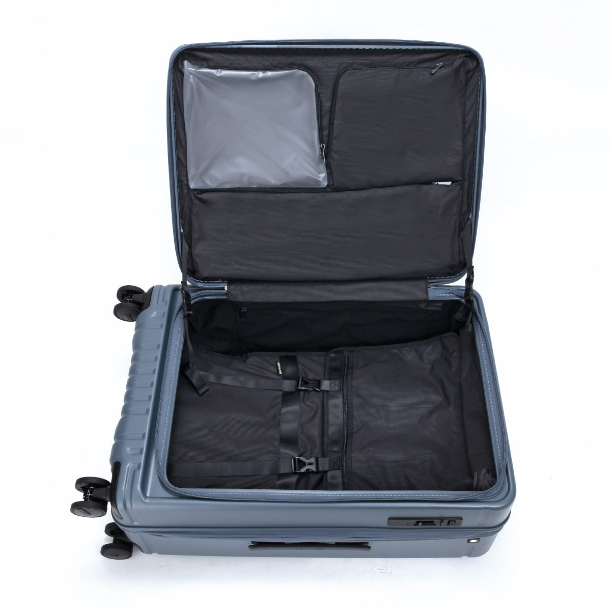 BERMAS 29-Inch Front Open Spinner Luggage Set with Portable Memory Foam Hooded Neck Pillow - Perfect for Air Travel, Business Trips & Vacation Packing