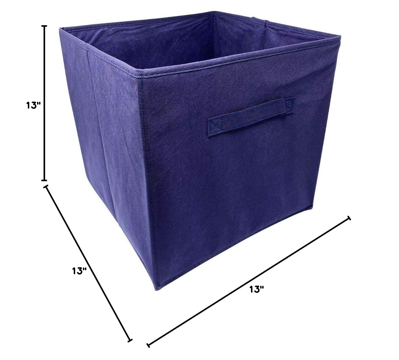 6 Pack Large Fabric Storage Bins - 13x13x13 Inch Organizer Cube Baskets with Handles, Blue - Perfect for Closet, Nursery, Office & Home Organization