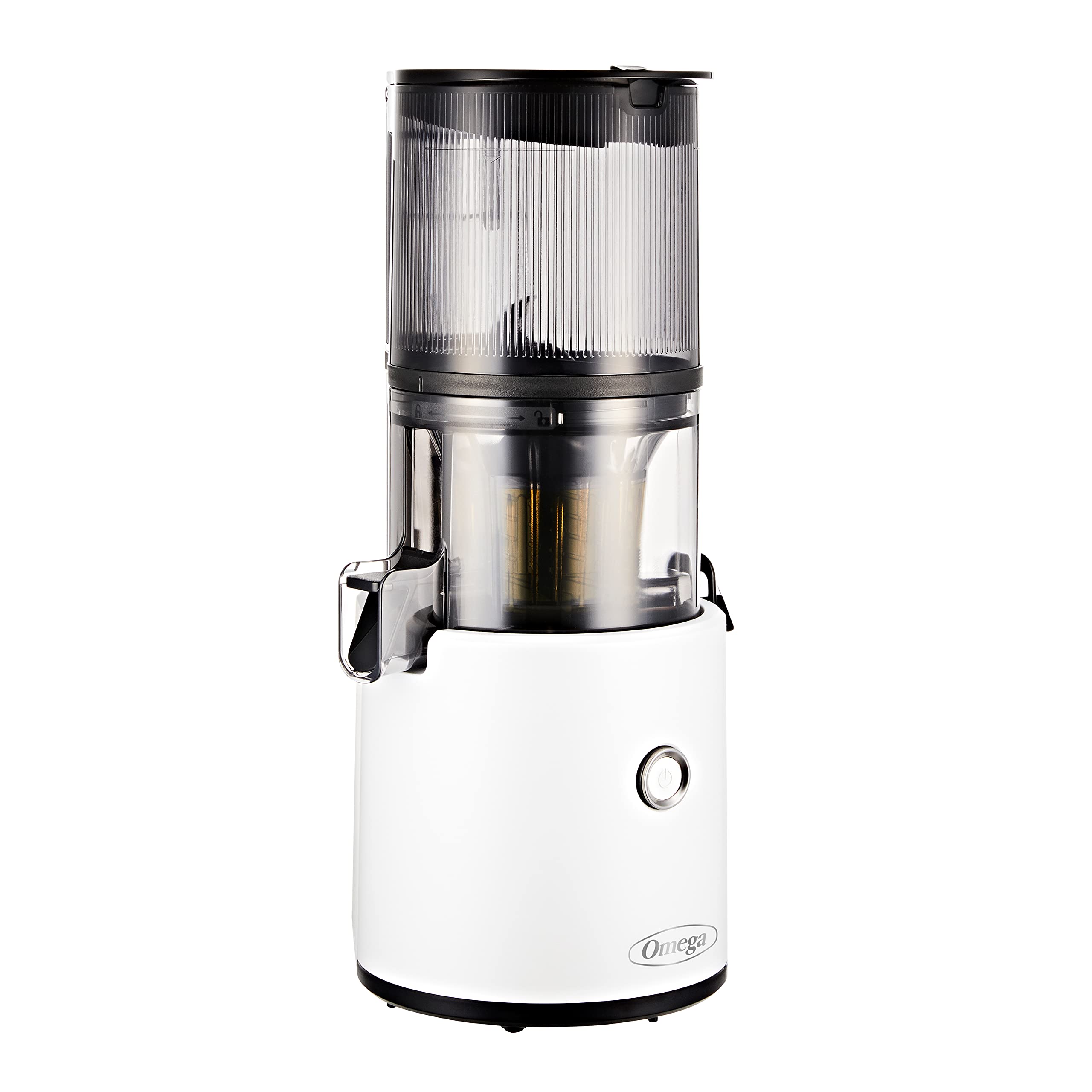 Omega Slow Masticating Juicer - Cold Press Fruit & Vegetable Juice Extractor with 68oz Large Hopper, 150W Motor, Easy Clean Design - Perfect for Healthy Juicing at Home, Gym or Office (White)
