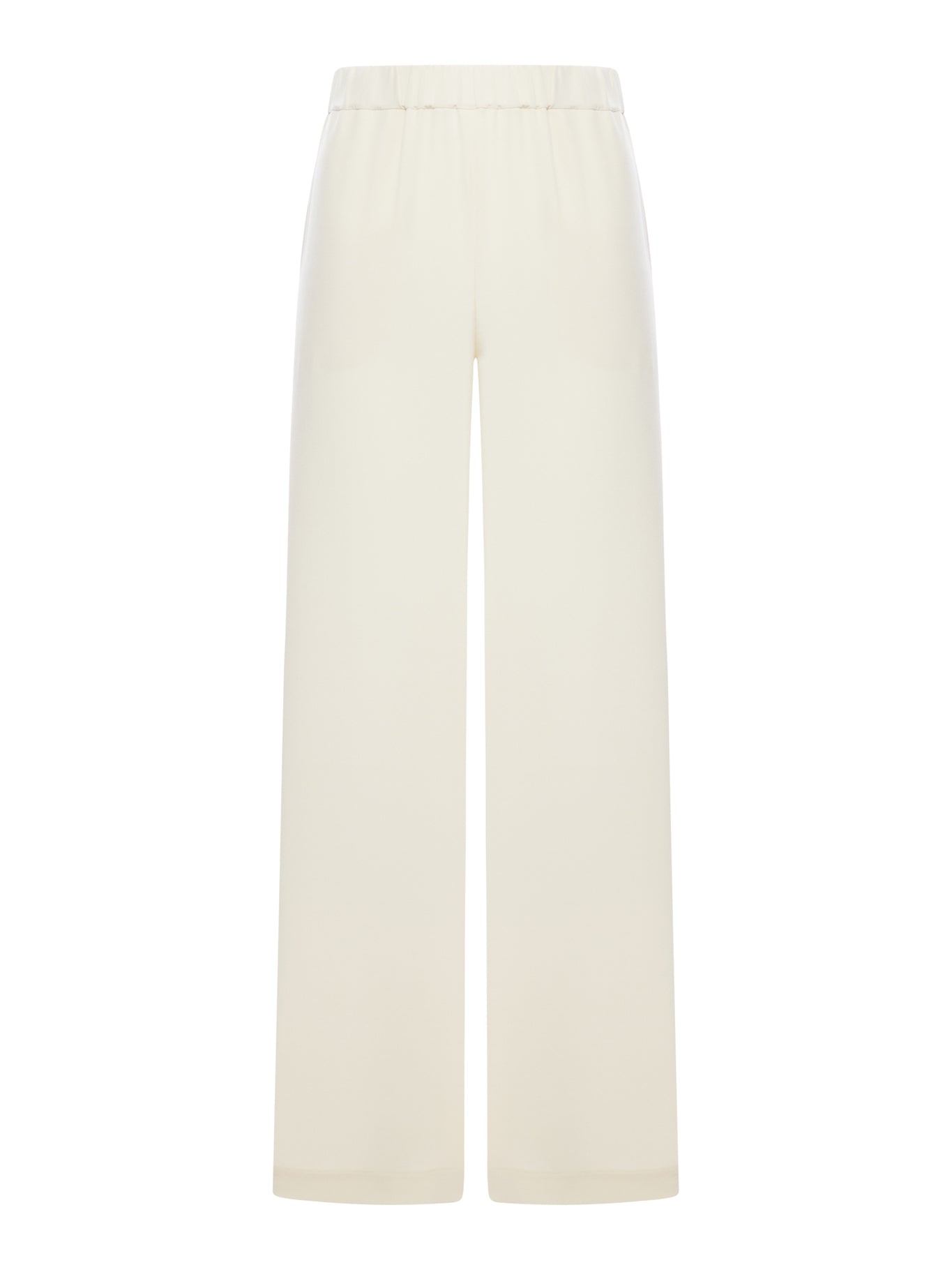 Max Mara Pure Crepe Women's Trousers in White/Ivory - 2521136018600 | Elegant Office Pants & Formal Wear for Business Women
