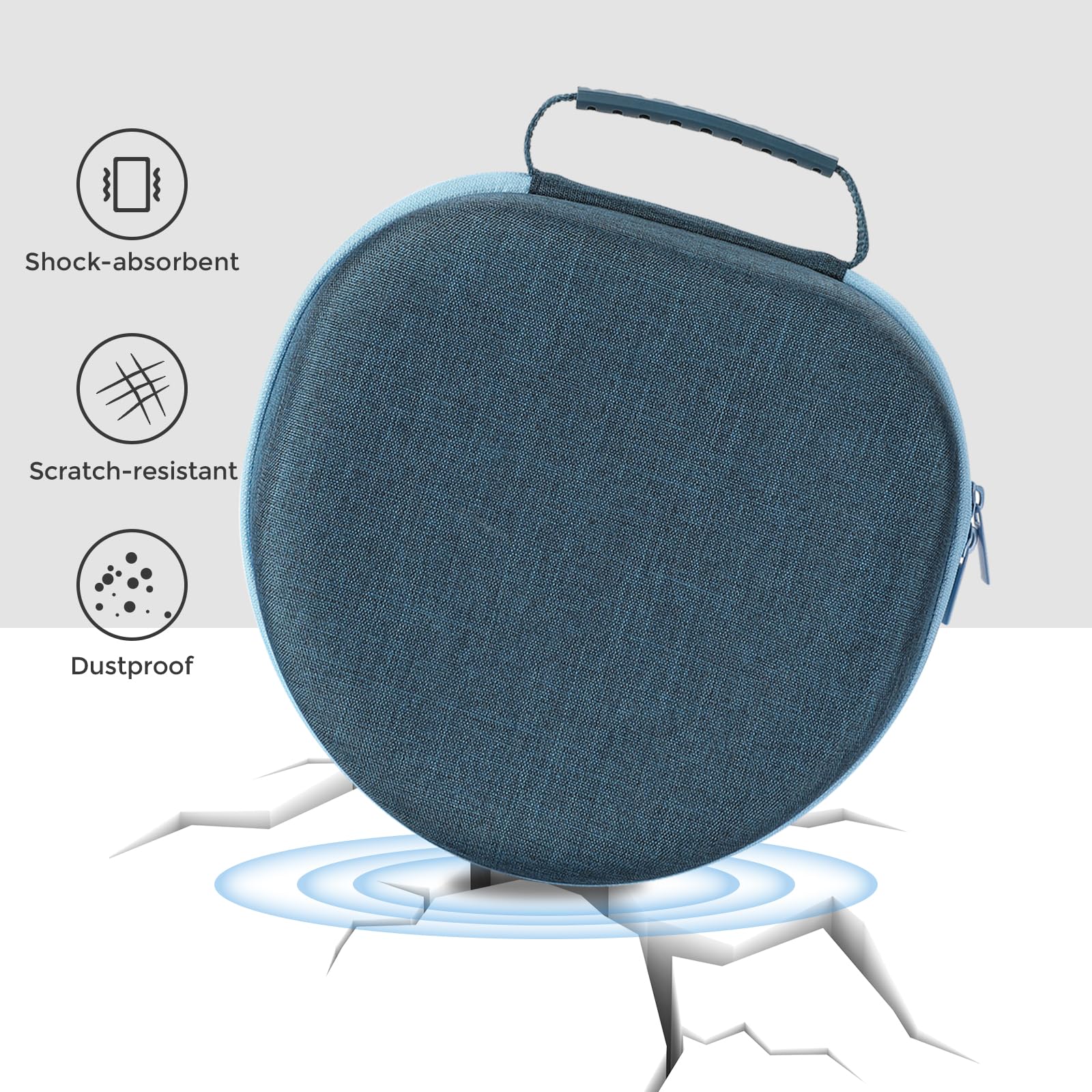 ProCase Hard Shell Travel Case for AirPods Max Headphones - Protective Storage with Mesh Pocket for Accessories | Navy Blue | Perfect for Travel, Commuting & Daily Storage