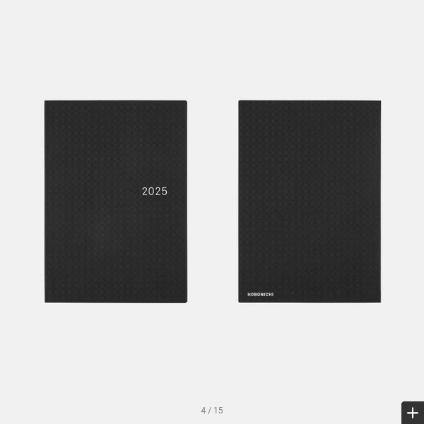 Hobonichi Techo 2025 Planner - Black Gingham HON A5 Size Daily Journal (English Edition) | January Start, Monday Start | Perfect for Work, School & Personal Organization