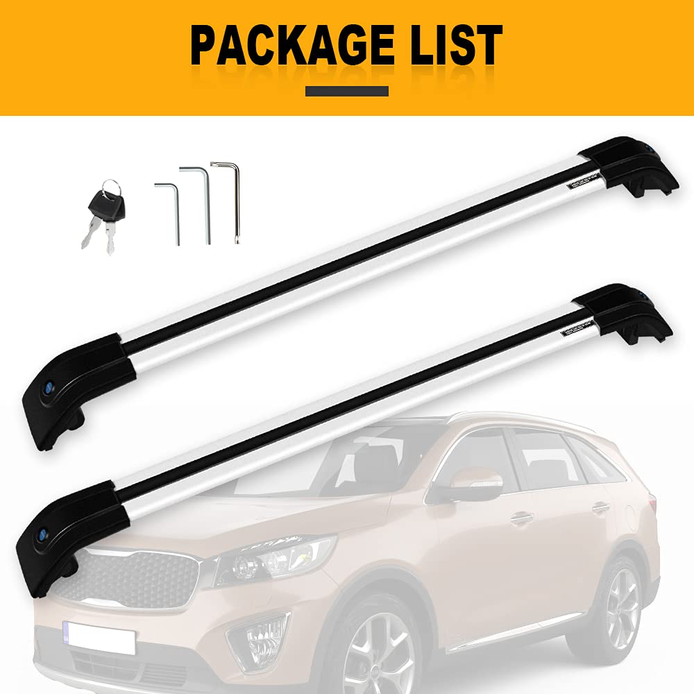 OCPTY Roof Rack Cargo Carrier Cross Bars for KIA Sorento 2015-2022 - Universal Fit for Side Rails Models - Perfect for Road Trips, Camping & Outdoor Adventures