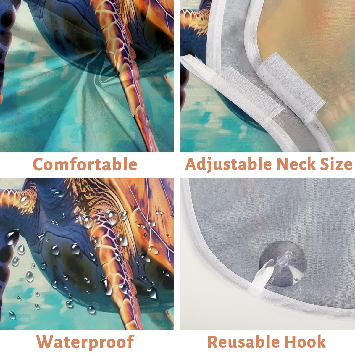Sea Turtle Ocean Beard Shaving Bib for Men & Women - Waterproof Hair Dye Apron, Barber Cape for Haircut & Makeup - Sink Hair Catcher & Beard Trimming Accessories - Perfect Gift for Stylists & Home Use
