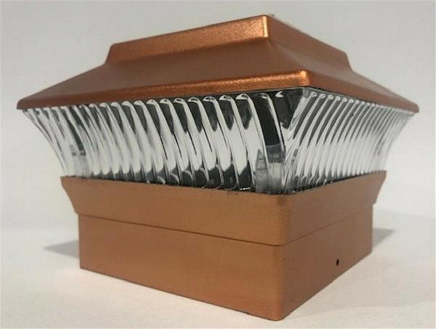 8 Pack 4x4 Solar Powered Copper Square PVC Post Cap Lights - Outdoor Fence Lighting for Garden, Patio, Deck & Pathway