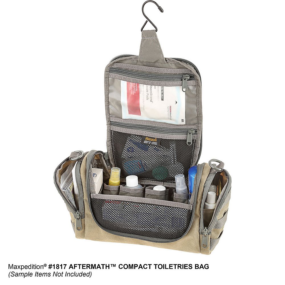 MAXPEDITION Gear Aftermath Compact Toiletries Bag - Water-Resistant Travel Organizer for Men & Women - Perfect for Camping, Hiking, Gym & Business Trips