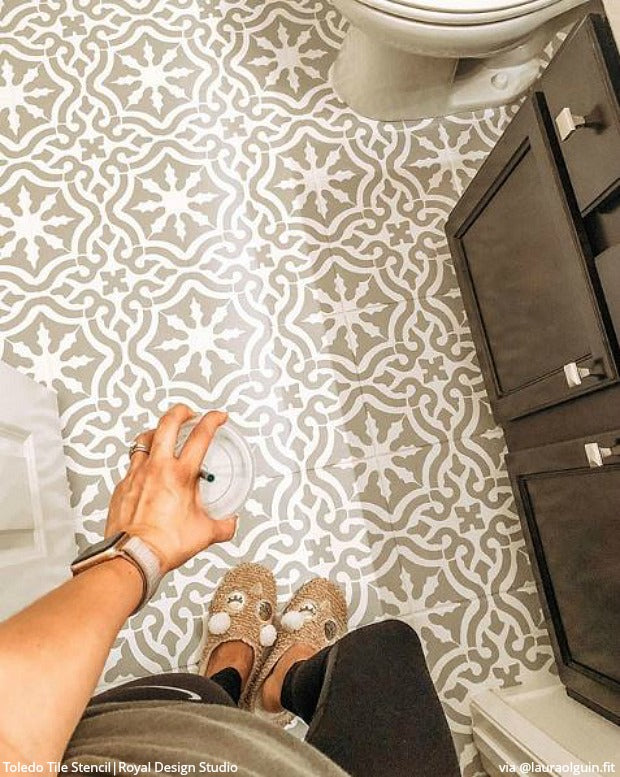 Toledo Tile Stencil Kit - Reusable DIY Ceramic & Mosaic Tile Painting Template for Home Decor, Bathroom, and Kitchen Backsplash Projects