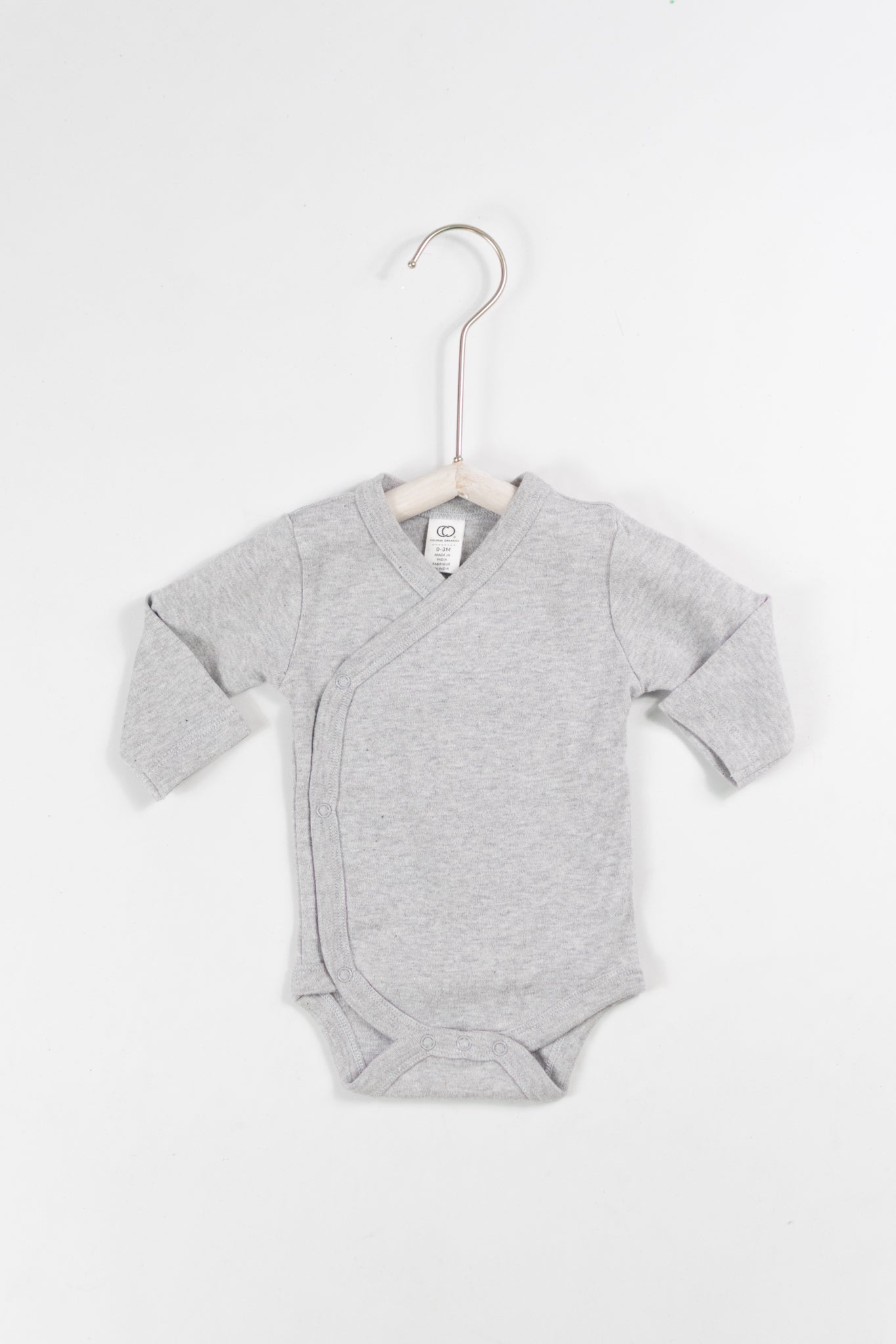Classic Kimono Heather Grey Baby Onesie - Unisex Newborn Romper for Comfortable Sleep & Playtime