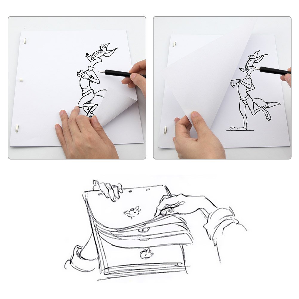 Owfeel 200-Sheet Animation Flip Book Kit with Pre-Punched Holes - 70G White Manga Comic Drawing Paper for Digital Animating & Art Coloring | Perfect for DIY Cartoons, Storyboarding & Stop Motion Projects