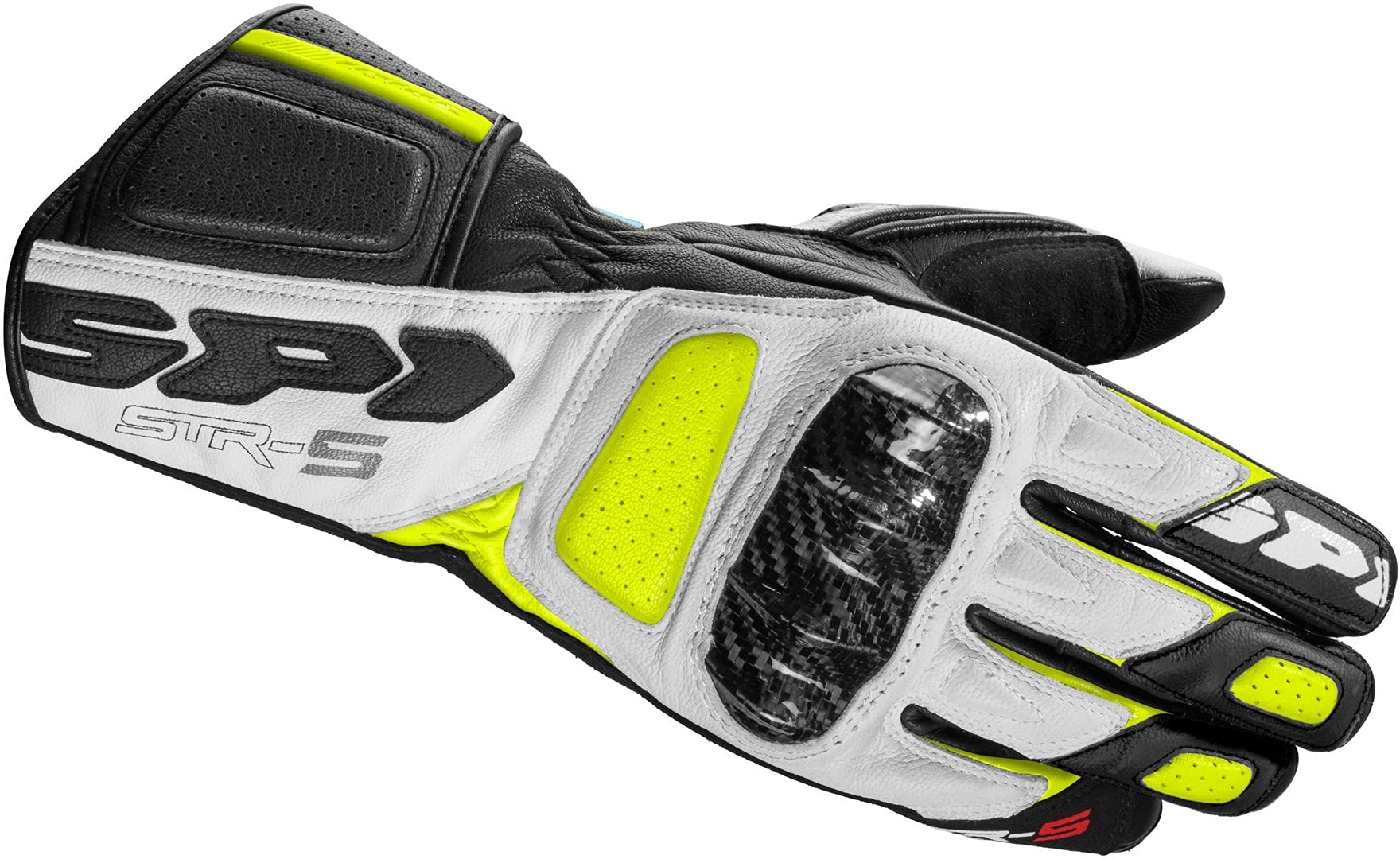 Spidi STR 5 Motorcycle Gloves - Premium Leather Racing Gloves for Men & Women - CE Certified Protective Gear for Street & Track Riding