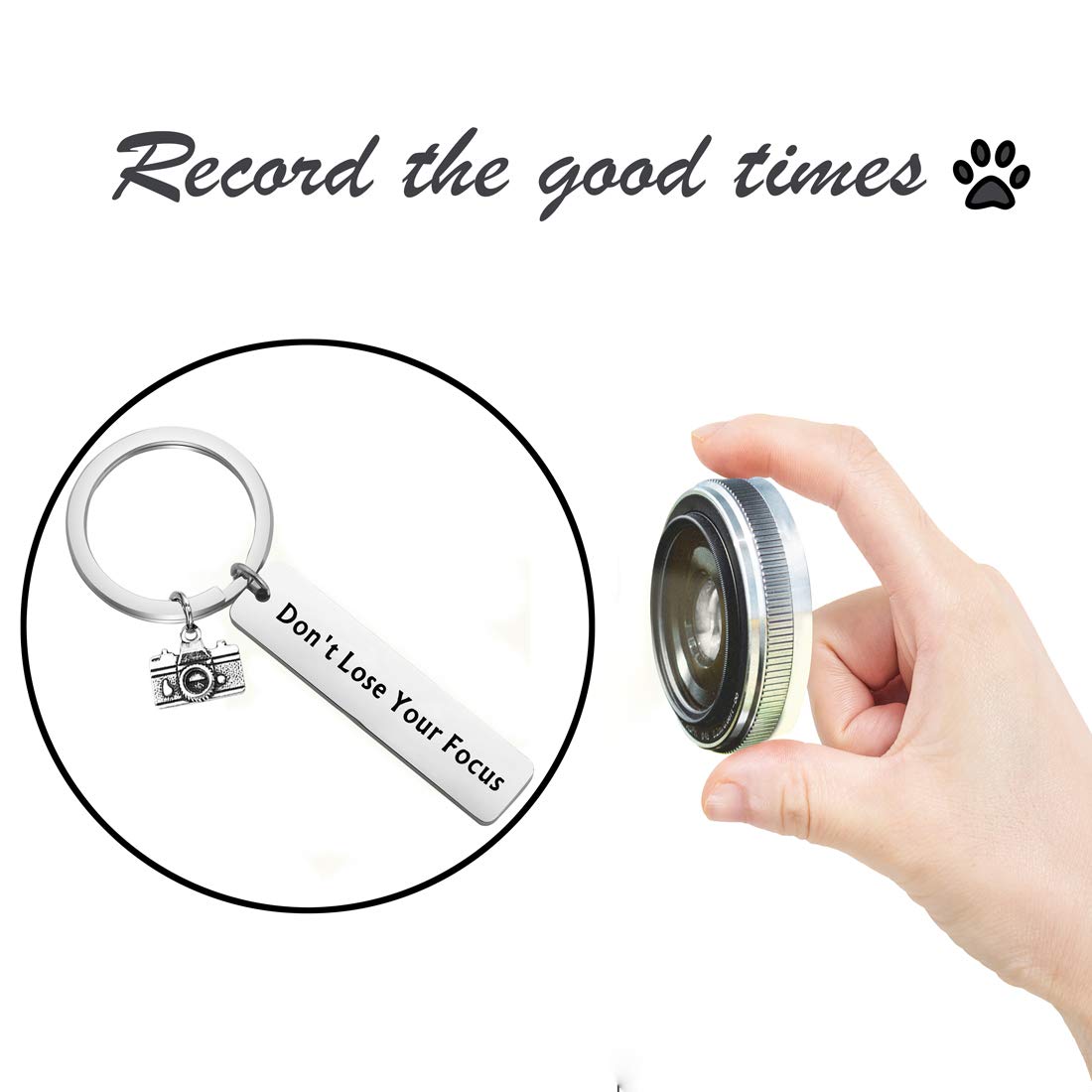POTIY Camera Keychain Jewelry - Unique Photographer Gift for Camera Lovers, Don't Lose Your Focus Charm - Perfect for Photography Enthusiasts & DSLR Accessories (Great for Camera Bags, Keyrings & Photography Gifts)