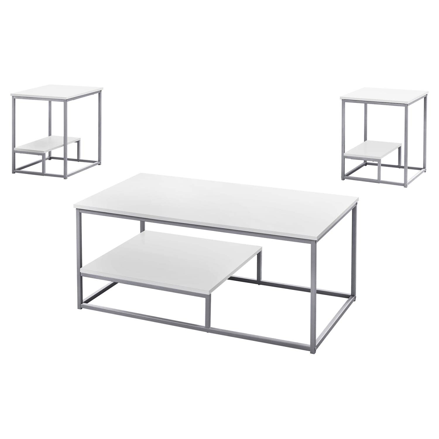 Monarch Specialties 5-Piece Dining Table Set - White Wooden Kitchen Table with 4 Chairs - Perfect for Small Spaces, Breakfast Nook, and Apartment Dining