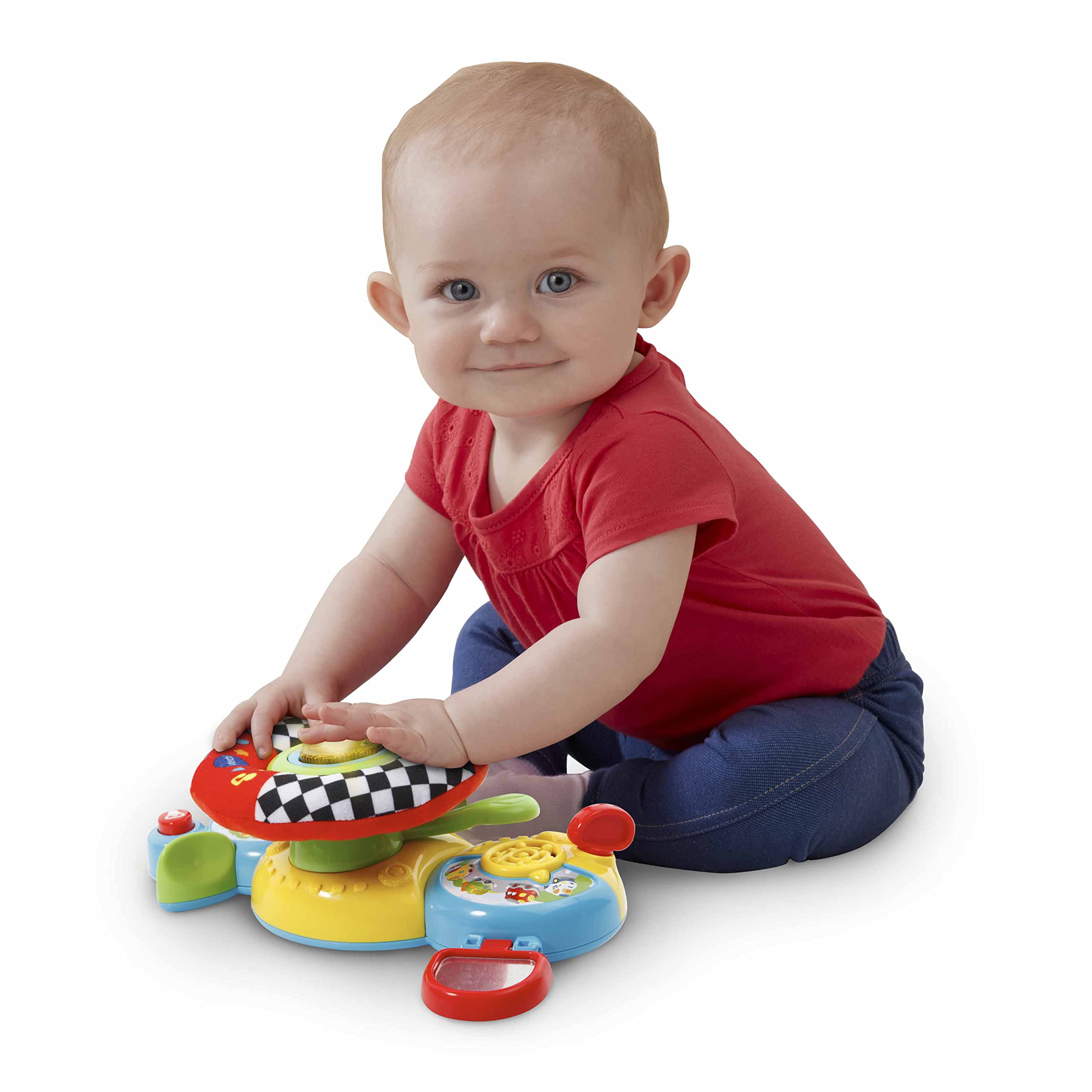 VTech Stroller Steering Wheel Toy for Babies 6+ Months - Interactive Pushchair Activity Toy with Lights, Sounds & Learning Games - Perfect for Stroller, Car Seat & Playtime Fun (Spanish Version)