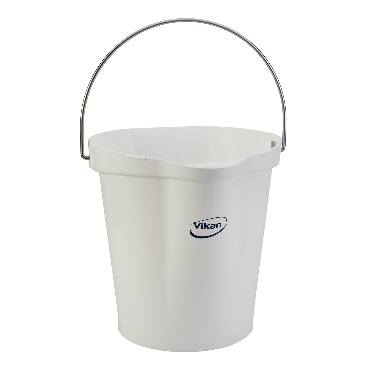 Vikan 3 Gallon Heavy Duty Bucket with Stainless Steel Handle - Durable Utility Pail for Cleaning, Gardening, and Household Chores (1-Pack)