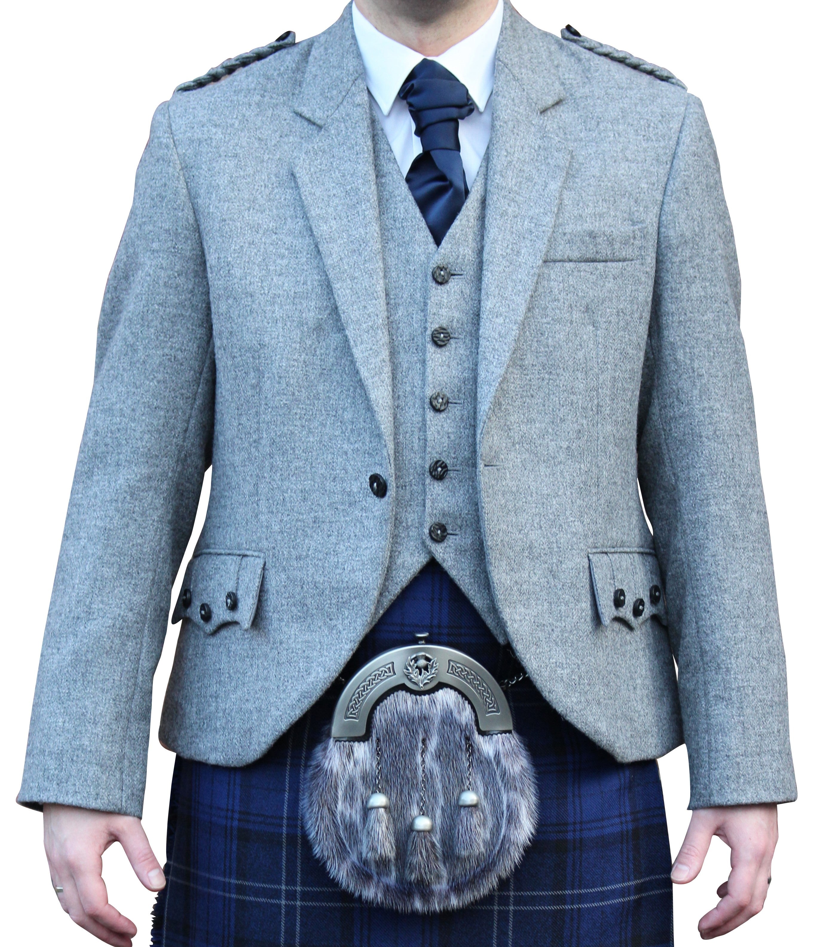 Light Grey Arrochar Tweed Crail Jacket - Classic Vintage Style Wool Coat for Women | Perfect for Autumn, Winter & Formal Occasions