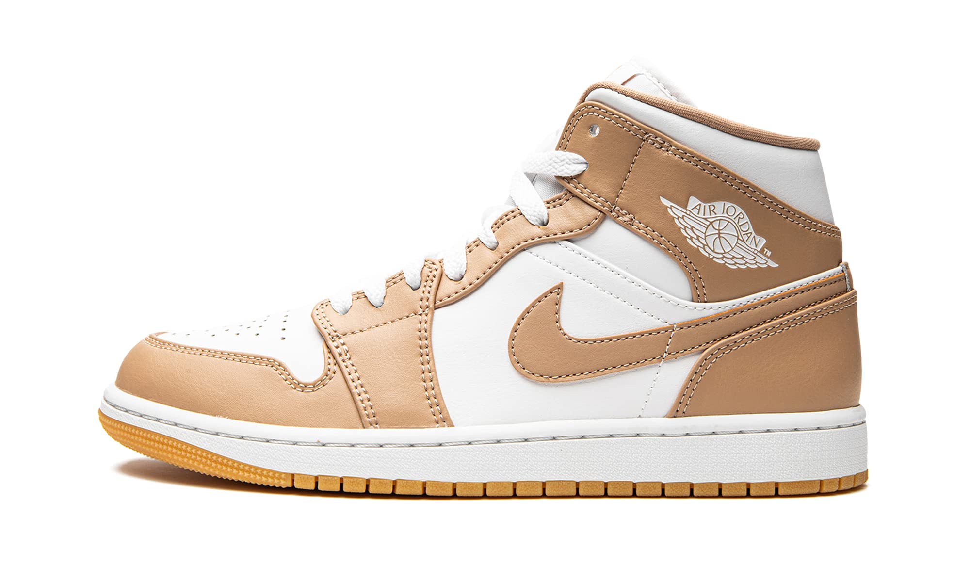 Jordan Men's Air 1 Mid Basketball Shoes 554724-271 Tan/Gum Light Brown - Size 10 for Casual Wear, Street Style & Sneaker Collection
