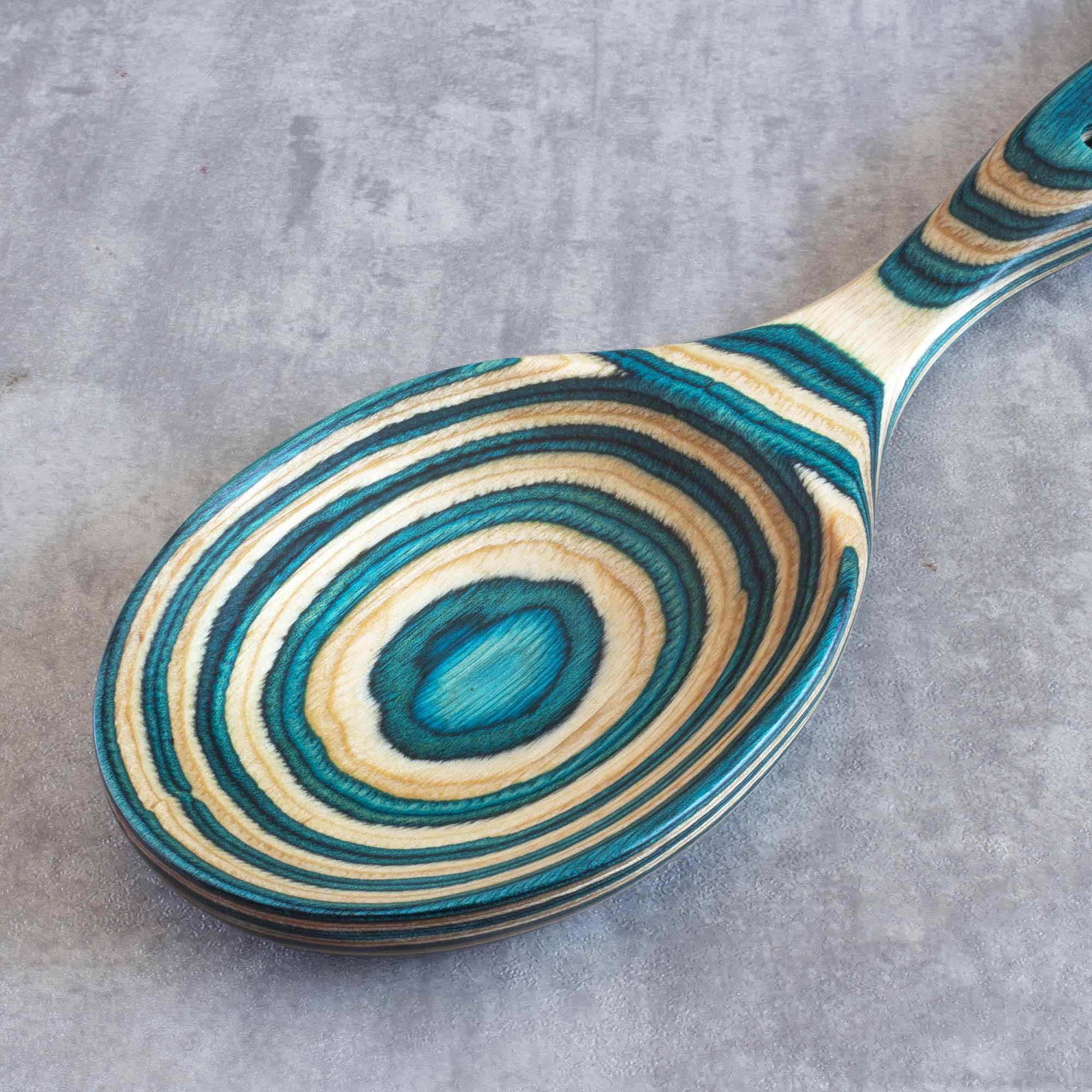 Baltique® Mykonos Collection Notched Cooking Spoon - Premium Wooden Kitchen Utensil for Sauteing, Stirring & Serving - Perfect for Pasta, Soups & Sauces