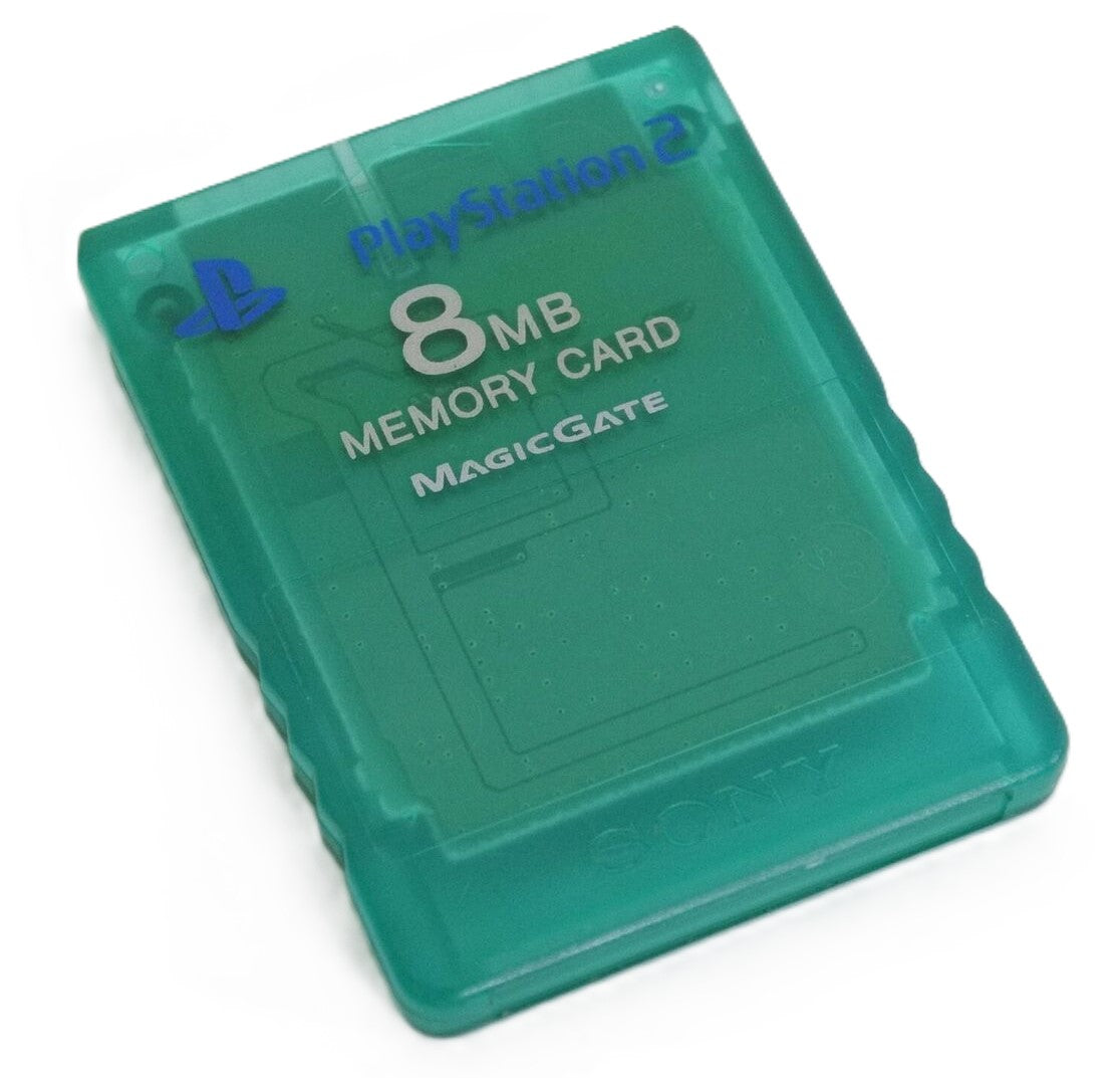 Original PlayStation 2 8MB Memory Card (PS2) - Emerald Green Color - Save Game Data for PS2 Consoles - Compatible with All PS2 Games - Perfect for Gaming Enthusiasts & Collectors