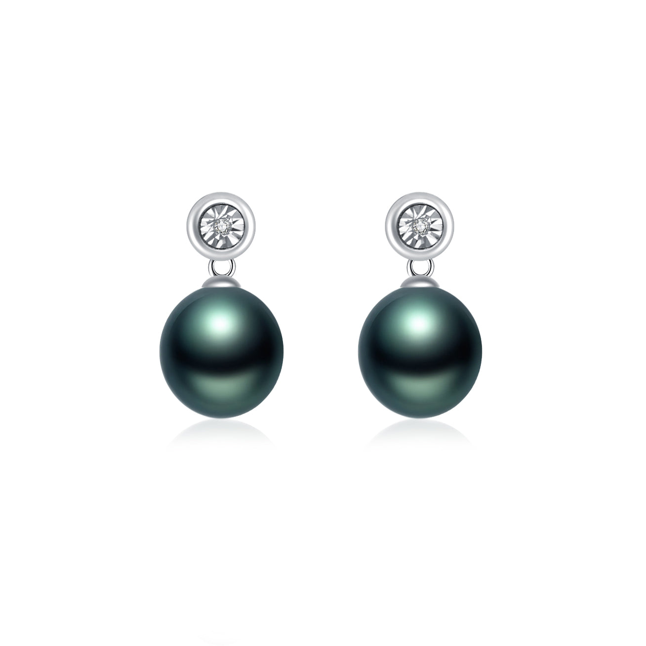 18K Solid Gold Diamond Tahitian Pearl Earrings for Women - Luxury Elegant Dangle Earrings KE00093 | Perfect for Weddings, Parties & Special Occasions