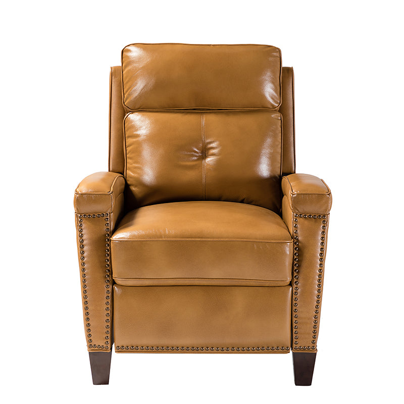 Demetria Genuine Leather Recliner Chair - Premium Brown Top Grain Leather Power Lift Recliner for Living Room, Home Theater & Office - Ergonomic Comfort with USB Charging & Cup Holders