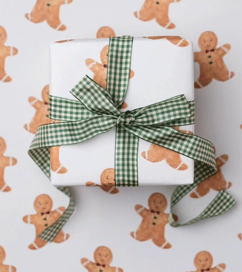 Festive Gingerbread Man Christmas Wrapping Paper - Cute Holiday Gift Wrap for Presents, Cookies & DIY Crafts - Perfect for Xmas, Baking Parties & Family Gatherings