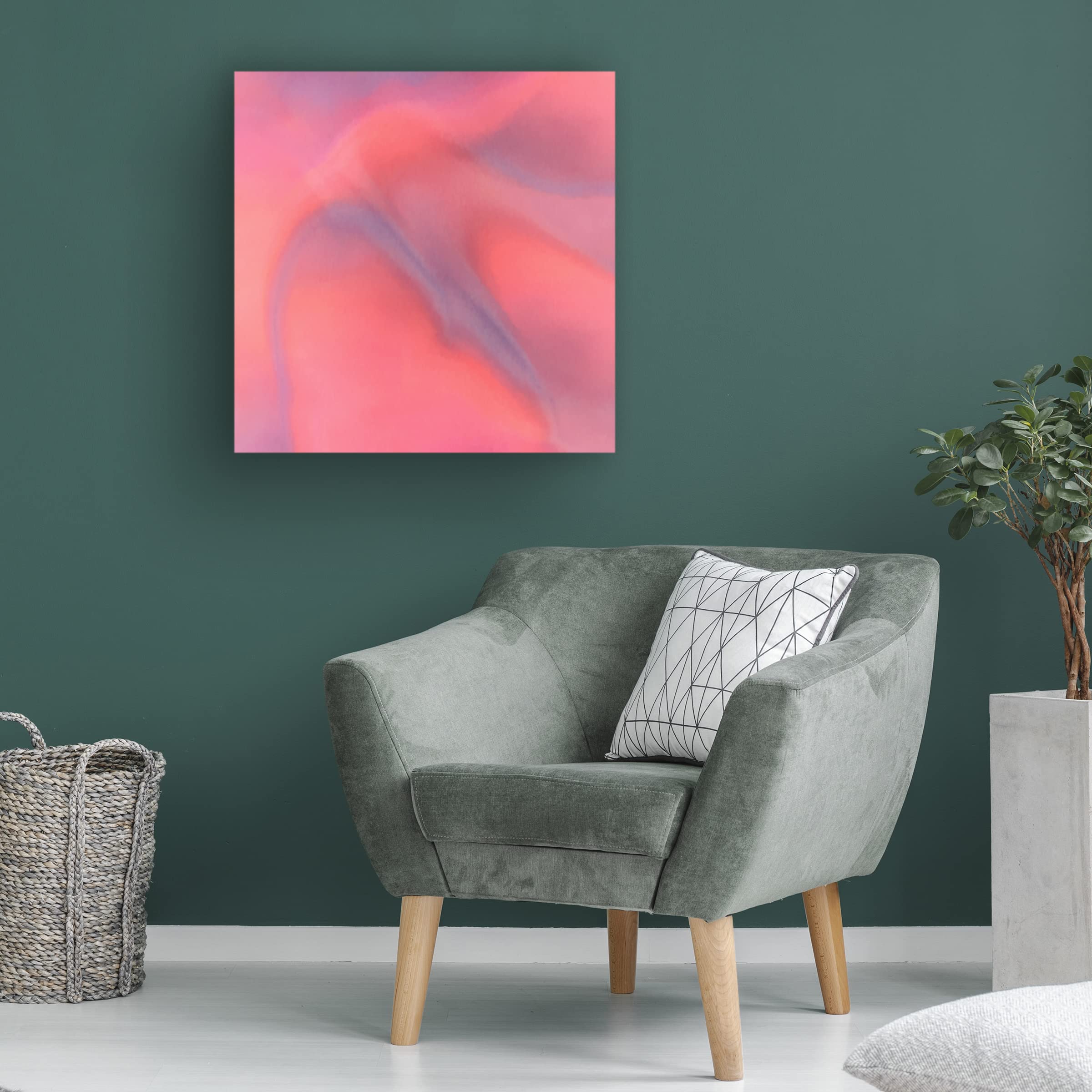 Abstract Pinks and Violets Canvas Wall Art by Cora Niele - Modern Hand Painted Floral Oil Painting for Living Room, Bedroom & Office Decor