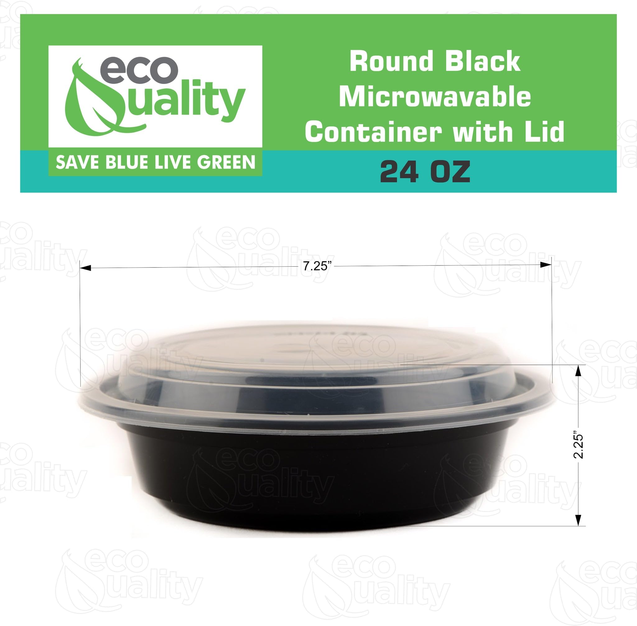 24 oz BPA-Free Plastic Meal Prep Containers with Lids - Round Microwave & Freezer Safe Food Storage Containers - Stackable, Reusable & Dishwasher Safe for Meal Prepping, Leftovers & Office Lunches (Black, Pack of 450)