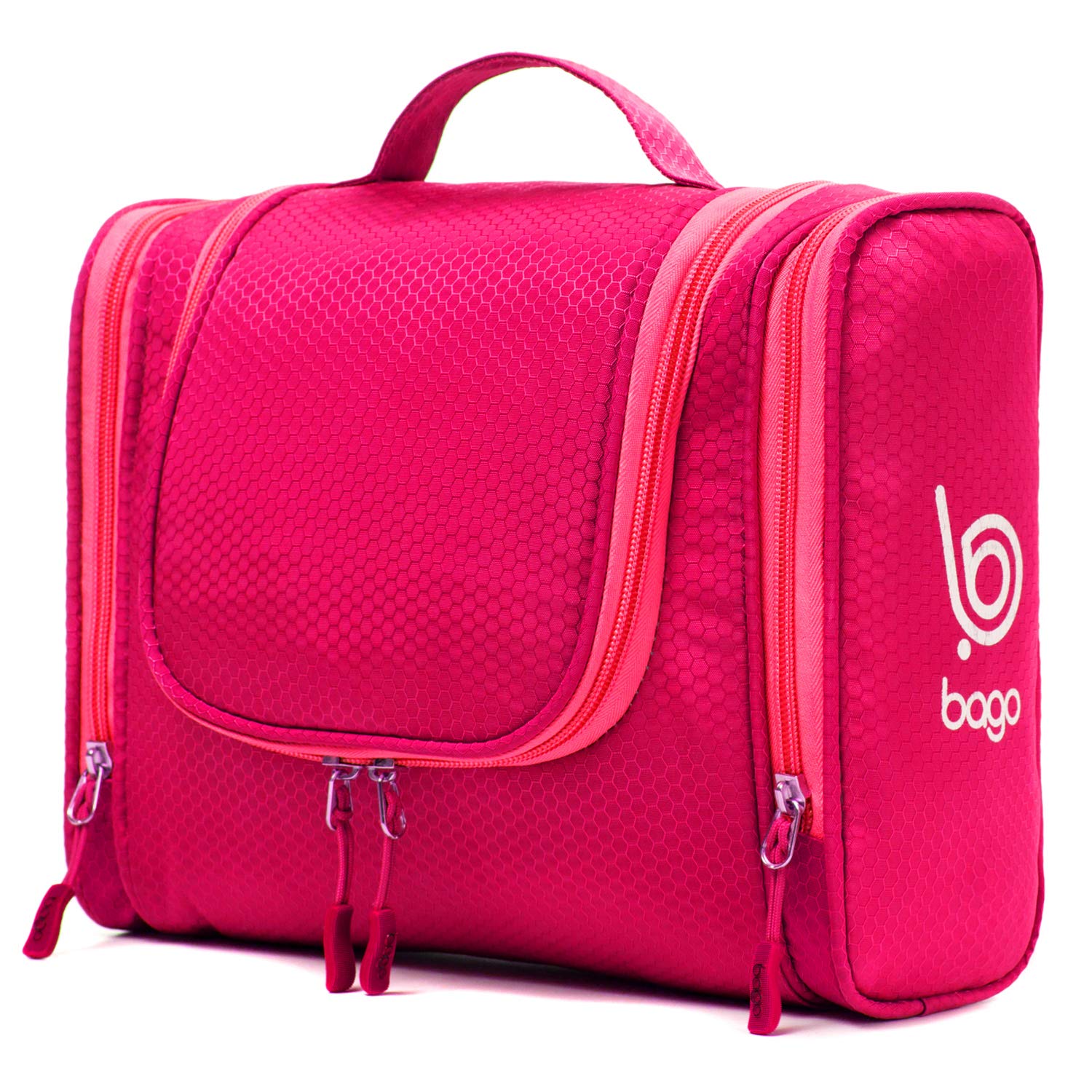 Waterproof Hanging Travel Toiletry Bag for Women & Men - Large Cosmetic Organizer with Multiple Pockets - Perfect for Bathroom, Camping & Airplane Travel (Pink)