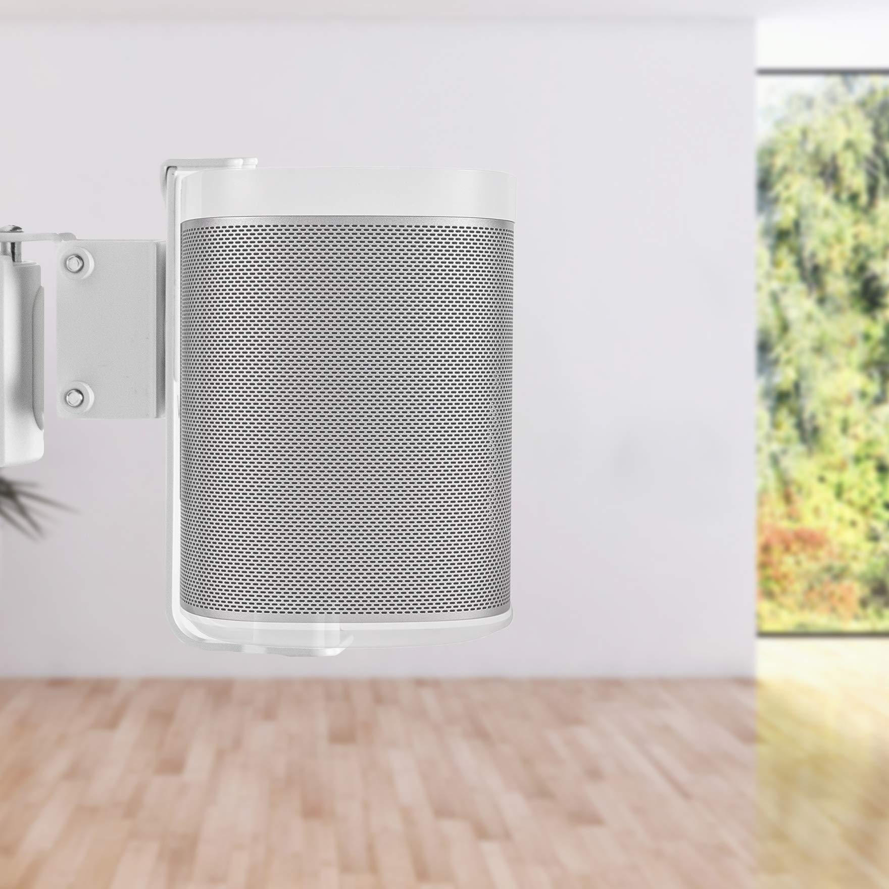 VIVO White Dual Wall Mount Brackets for Sonos One, SL, and Play:1 Speakers | Adjustable Mounting System for 2 Sonos Audio Devices (MOUNT-PLAY1W) | Perfect for Home Theater, Office, and Indoor Speaker Installation