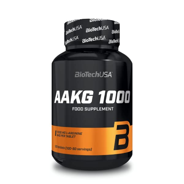 BioTechUSA AAKG 1000 - 100 Tablets Nitric Oxide Booster for Muscle Growth & Performance - Pre Workout Supplement for Gym & Athletic Training