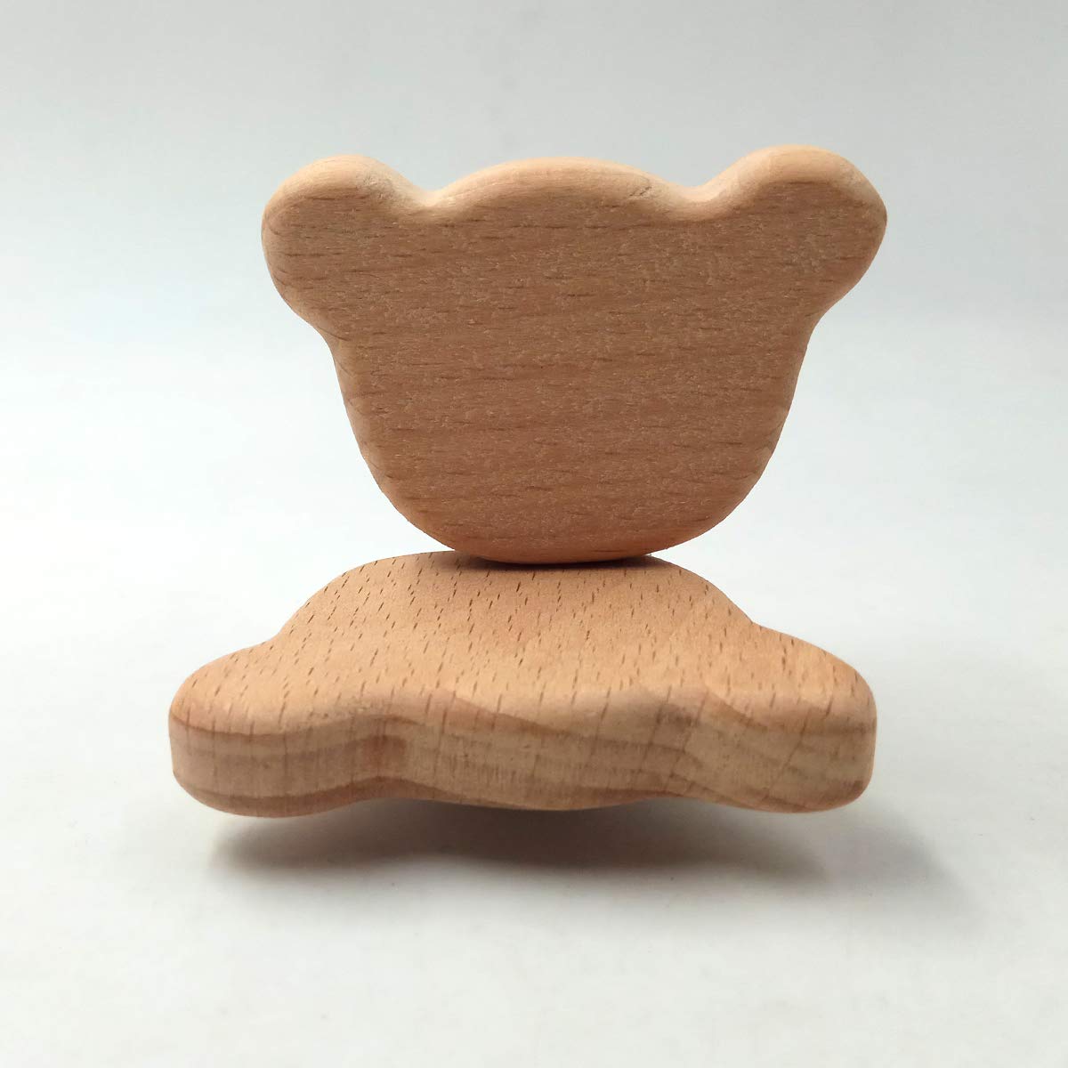 10pcs Natural Wooden Pacifier Clips - Cute Animal Shaped Beech Wood Pacifier Holder with DIY Beading - Safe & Durable for Babies (Bear Design) - Perfect for Nursery, Baby Showers & On-the-Go Parenting