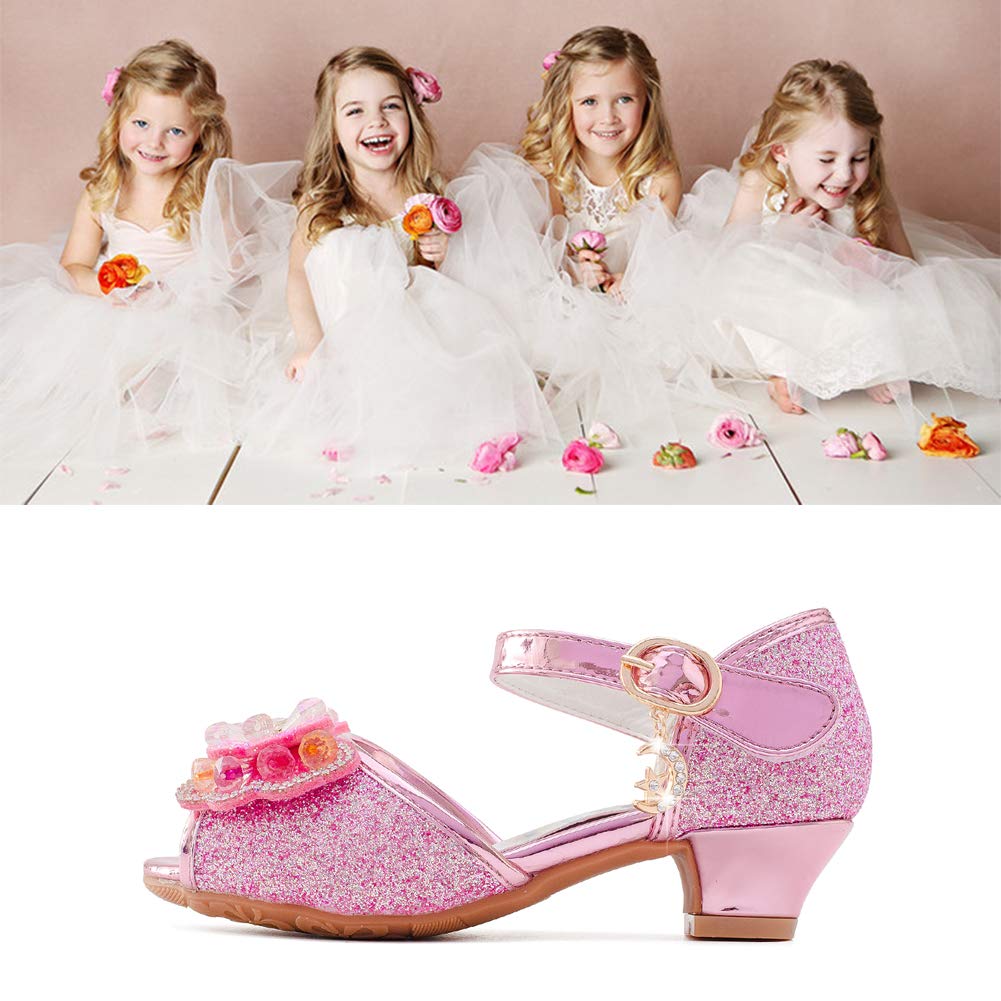 Osinnme Toddler & Little Big Kid Girls Wedding Sandals - Flower Girl Shoes for Special Occasions, Birthday Parties & Formal Events