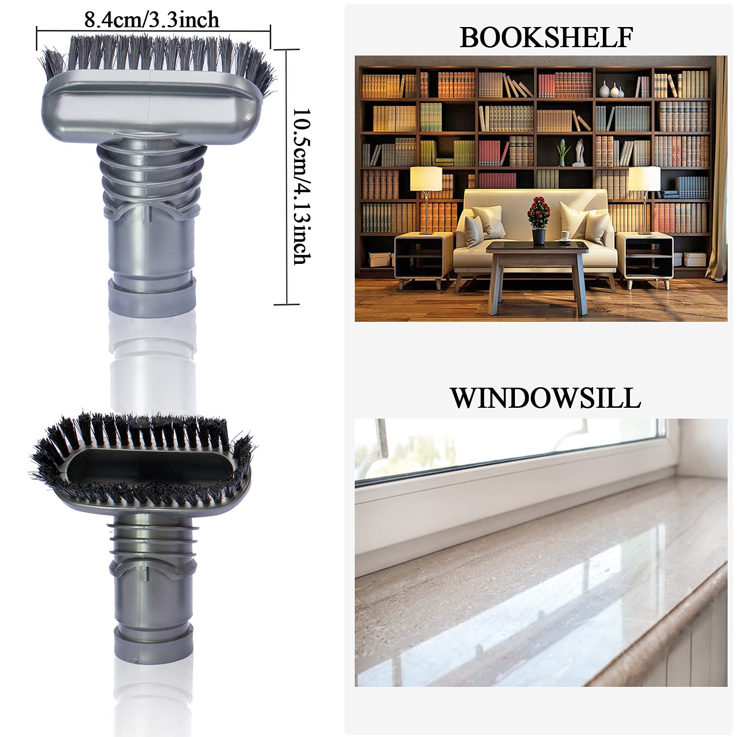 Dyson V11 V10 V8 V7 V6 DC74 DC62 DC59 DC44 Vacuum Cleaner Replacement Parts - Flexible Extension Hose & Dust Brush Attachments - Perfect for Deep Cleaning Carpets, Furniture, and Hard-to-Reach Areas