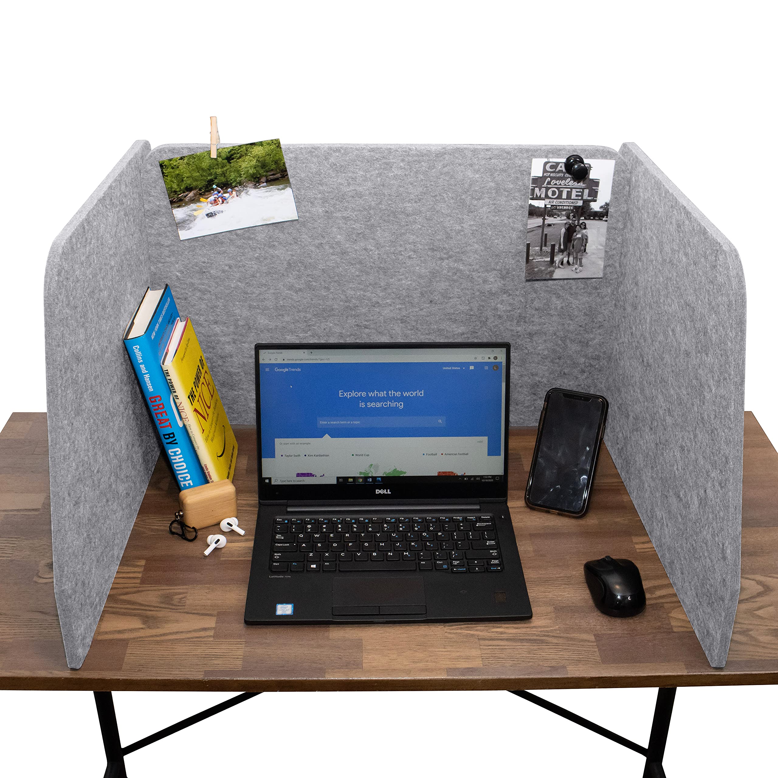 Soundproof Desk Divider - Noise Reducing & Privacy Panel for Home Office, Classroom & Remote Learning - Acoustic Partition to Minimize Visual Distractions & Improve Focus (Gravel Grey) - Perfect for Open Offices, Study Areas & Workspaces