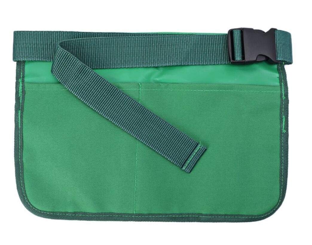 7-Pocket Gardening Tool Waist Bag with Reflective Strap - Durable Gardening Belt for Women & Men - Perfect for Home Garden, Landscaping & Outdoor Work (Green)