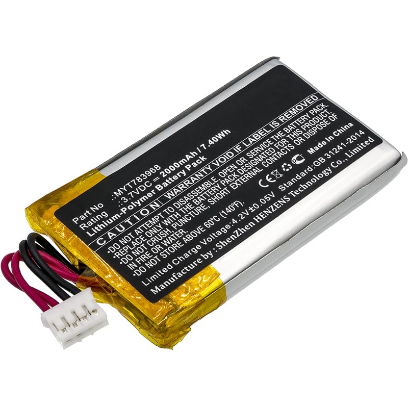 Synergy Digital Replacement GPS Battery for DeLorme AG-008727-201 & MYT783968 - 3.7V 2000mAh Li-Polymer High Capacity Battery - Perfect for Outdoor Navigation, Hiking, and Adventure Travel