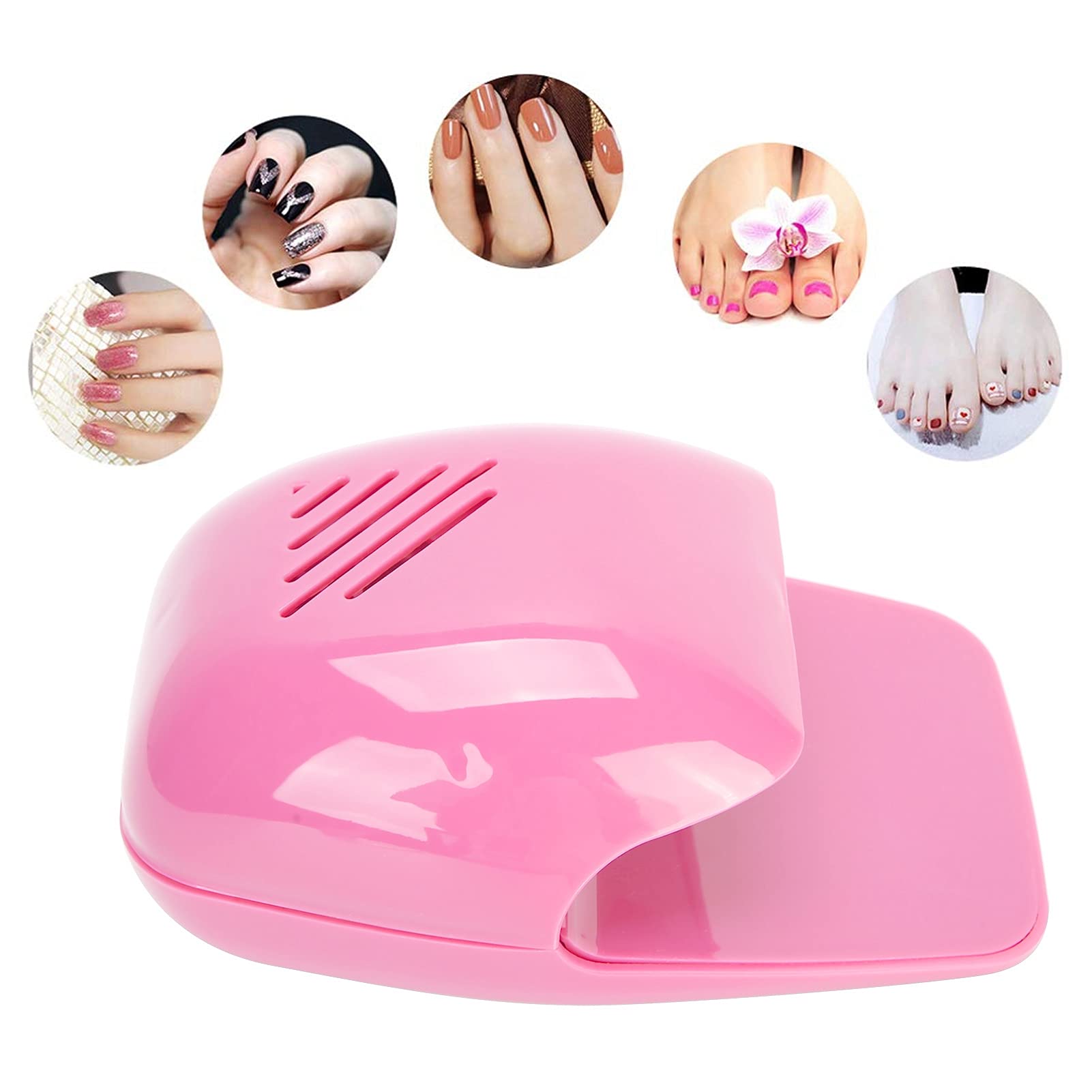 Portable Electric Nail Polish Dryer Fan - Fast Drying for Home, Travel & Nail Salons - Perfect for Manicures, Pedicures & Nail Art Parties (Pink)
