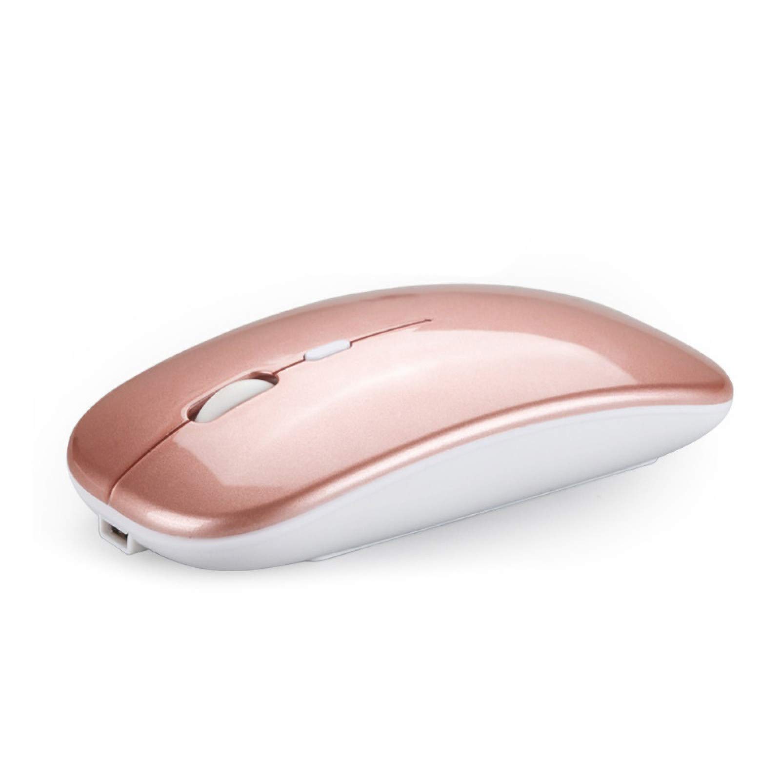 Wireless Gaming Mouse 2.4G Bluetooth 5.0 Dual Mode - USB Rechargeable, Silent Click, Ergonomic Design for PC & Laptop (Rose Gold) - Perfect for Office Work, Gaming & Travel Use