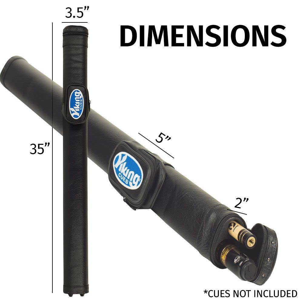 Viking Pool Cue Case with Shoulder Strap - Durable Vinyl Shell & Soft Felt Interior - Billiard Cue Storage Bag for Pool Sticks - Perfect for Travel, Tournaments & Home Use - Essential Pool Table Accessories & Billiards Equipment