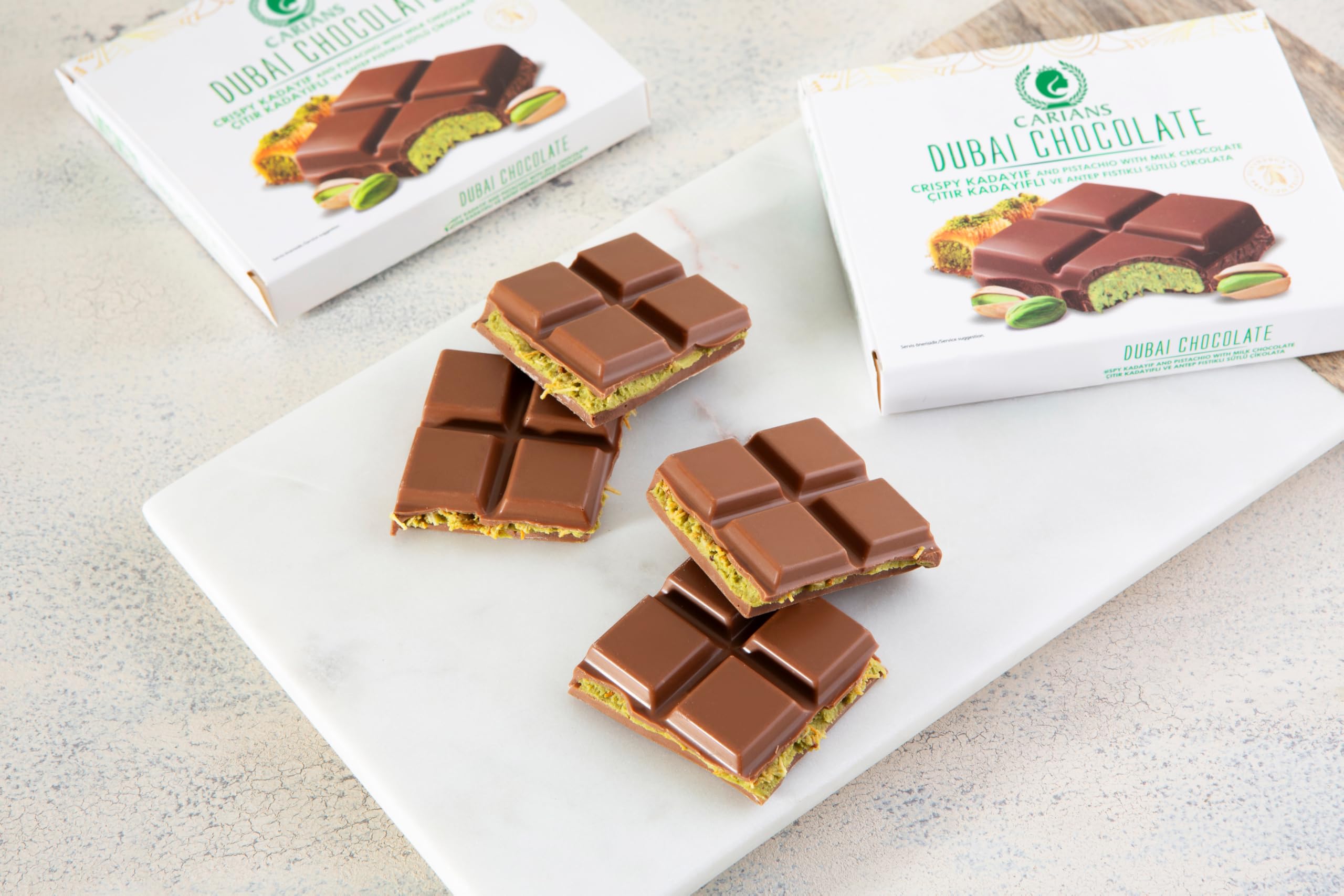 Premium Dubai Chocolate Bar - Crispy Kunafa & Pistachio Milk Chocolate - Luxury Gourmet Gift for Anniversary, Birthday, Valentine's Day - Perfect for Romantic Gifts, Corporate Events & Special Occasions