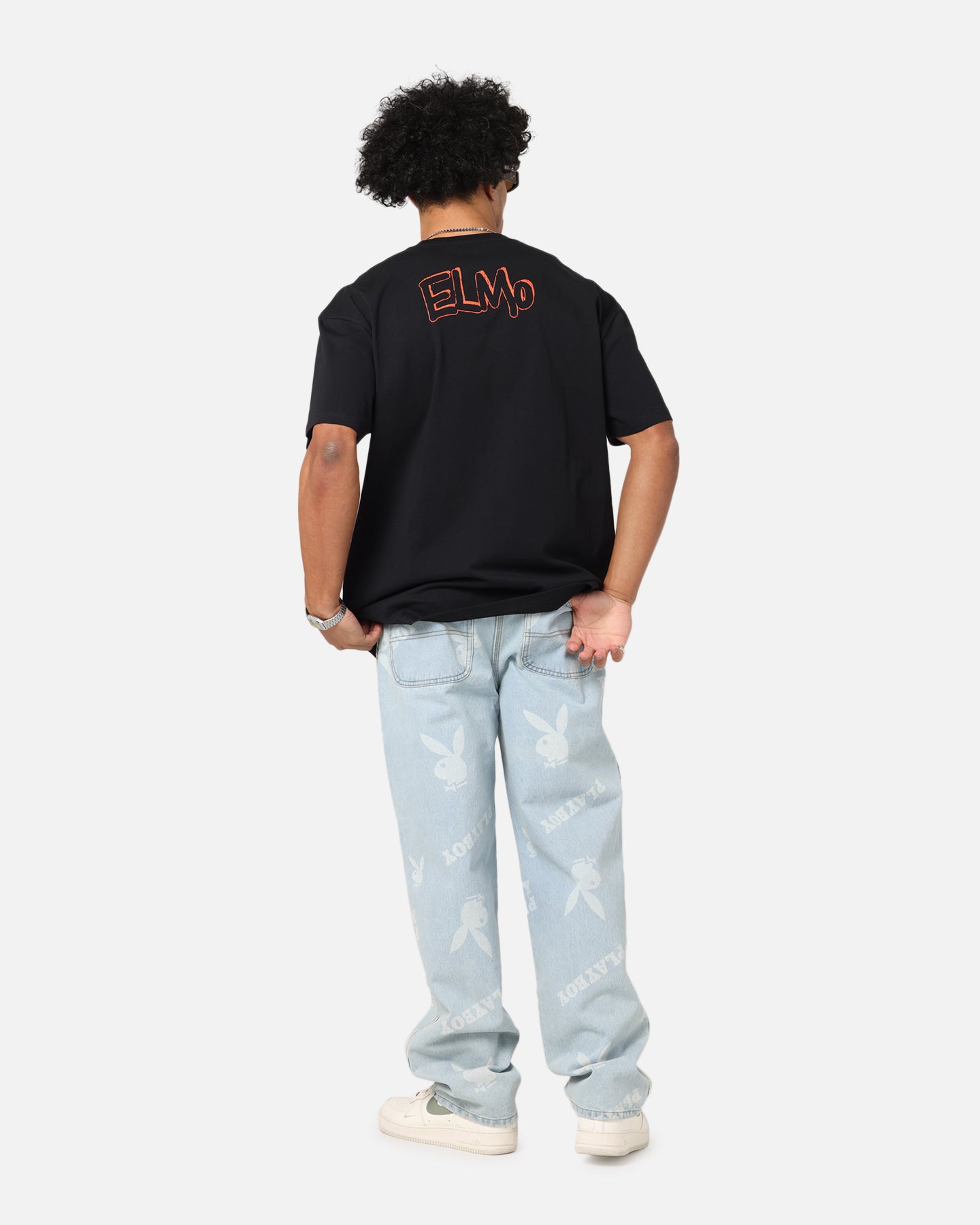 Sesame Street Elmo Graphic T-Shirt for Men & Women - Heavy Cotton Vintage Tee - Black - Perfect for Casual Wear, Cosplay & Street Fashion