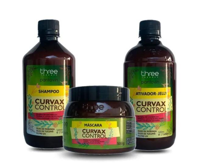 Curvax Control Curly & Wavy Hair Treatment Kit with Moringa & Tucumâ Oil - 3 x 500ml Deep Conditioning Therapy for Frizz Control & Hydration - Perfect for Salon-Quality Hair Care at Home