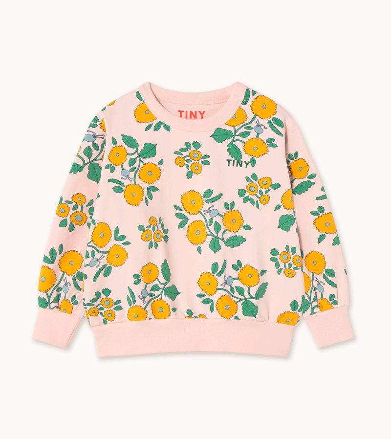 Tinycottons Kids Flowers Sweatshirt - Soft Cotton Pullover with Floral Print for Girls & Boys | Perfect for School, Playdates & Family Outings