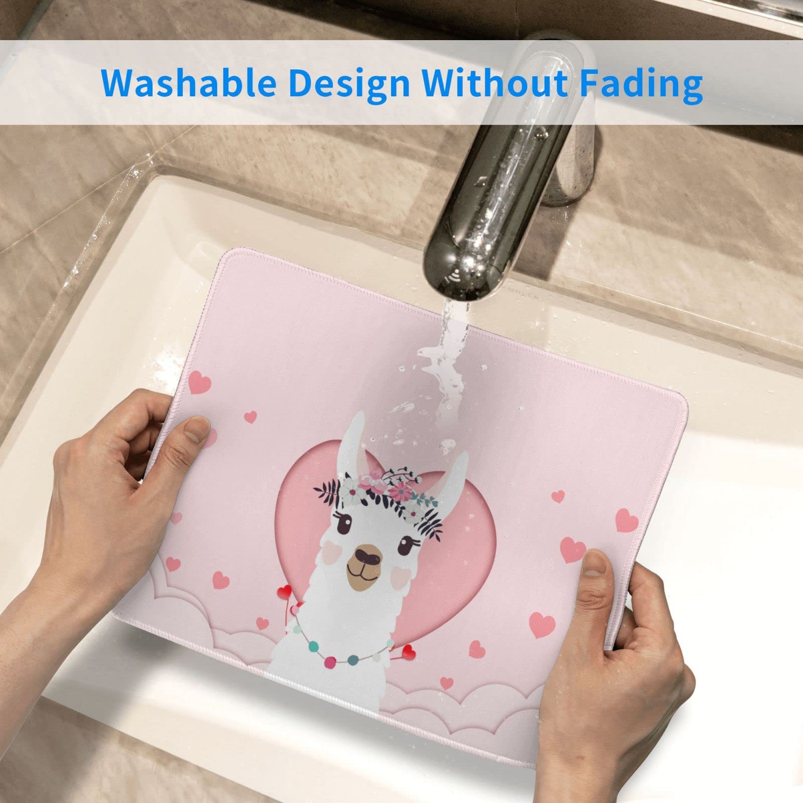 Adorable Alpaca Mouse Pad - Non-Slip Rubber Base Desk Mat for Computer, Laptop, Gaming & Office Use - 11.8 x 9.8 Inch Cute Desktop Decoration - Perfect for Work, Study & Home Office Setup