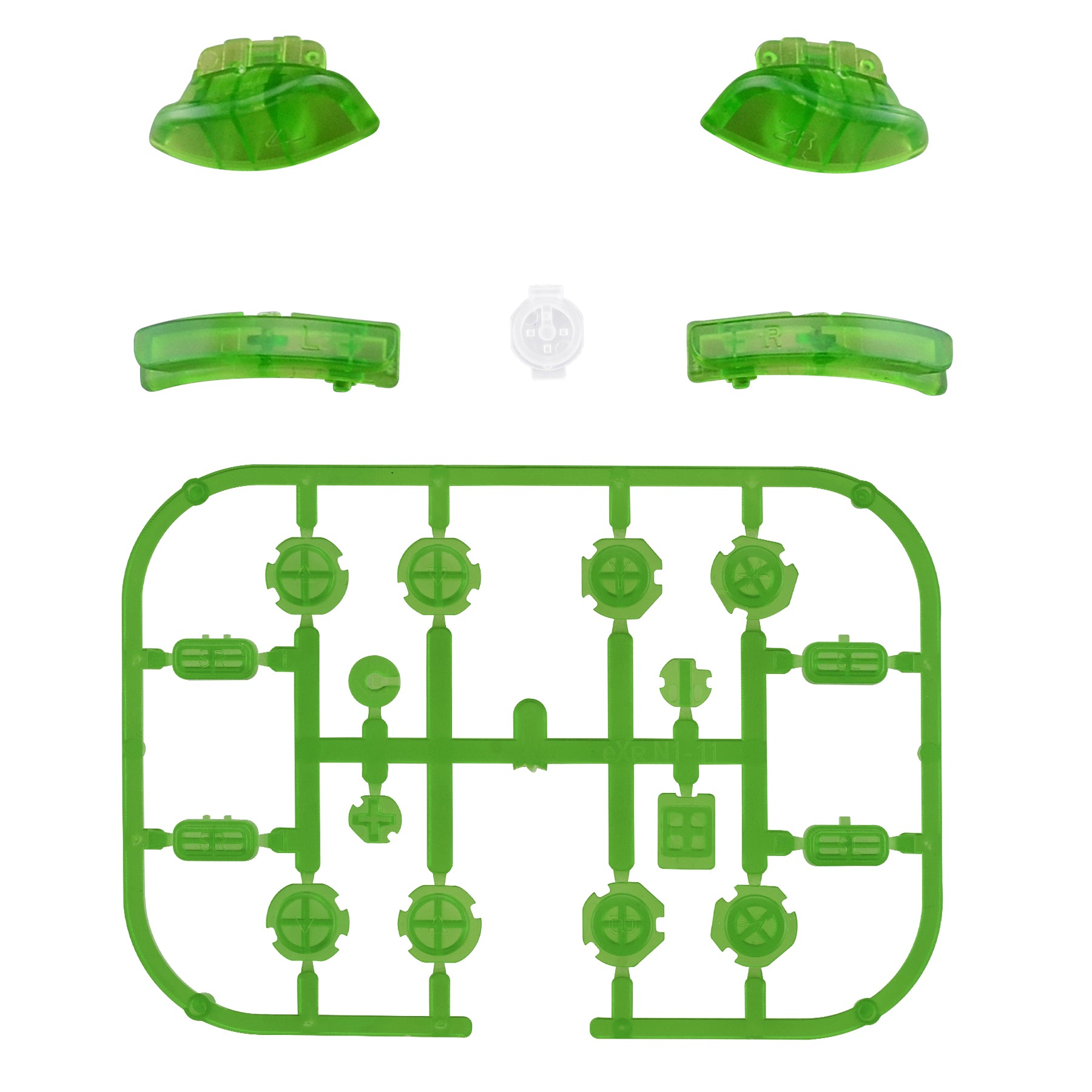 ExtremeRate Clear Green Replacement Buttons & Triggers for Nintendo Switch JoyCon & OLED JoyCon - Full Repair Kit with Tools (Excludes Shell) - Perfect for DIY Controller Repair & Gaming Enhancement
