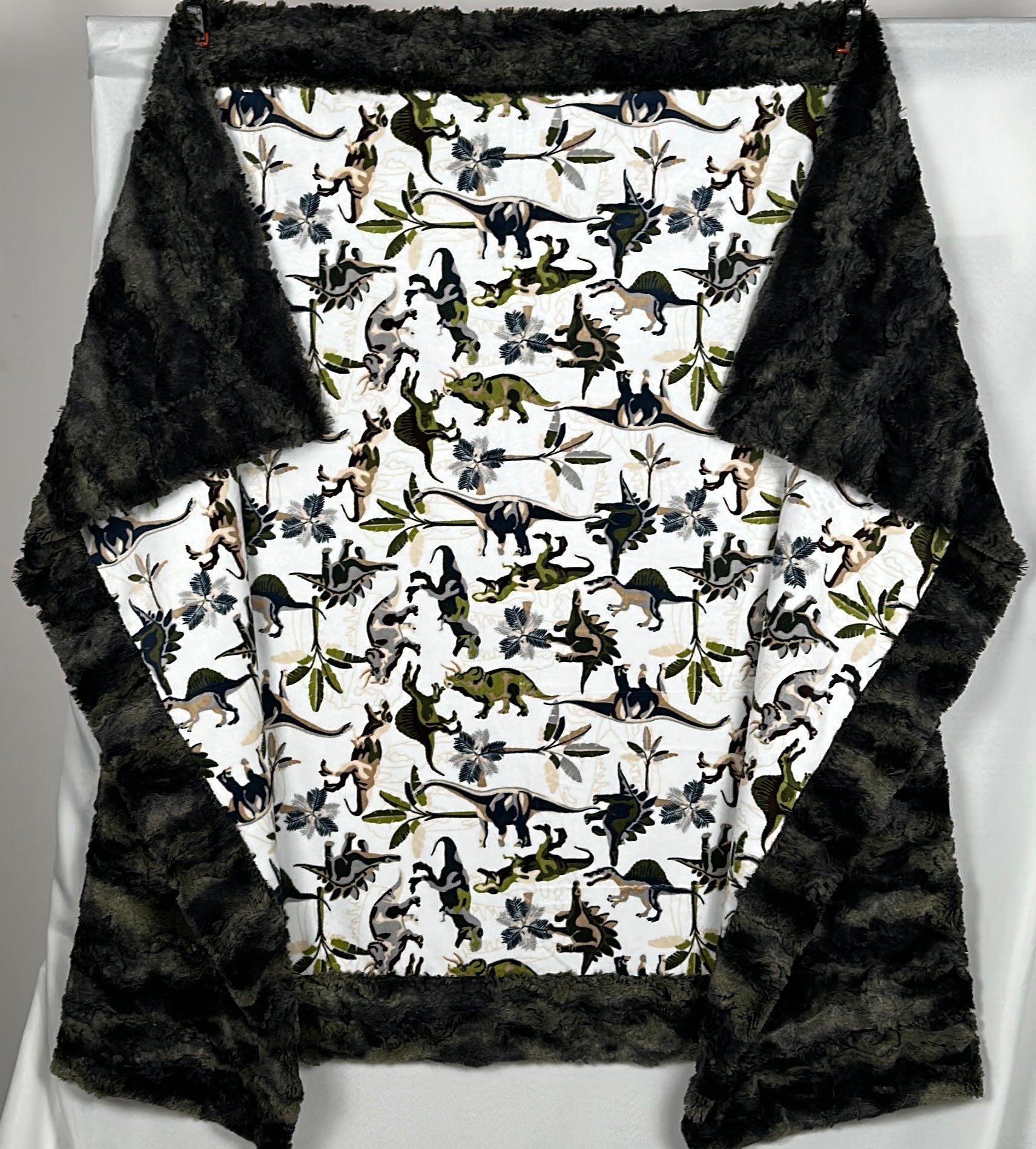 Dinosaur Camo Throw Blanket 45x64 - Wild Rabbit & Crocodile Print Kids Blanket for Bedroom, Sofa & Outdoor Adventures
