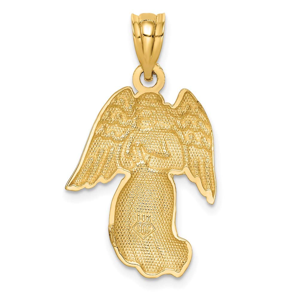 14k Yellow Gold Angel Pendant - Elegant Prayer Jewelry for Gifts & Faith