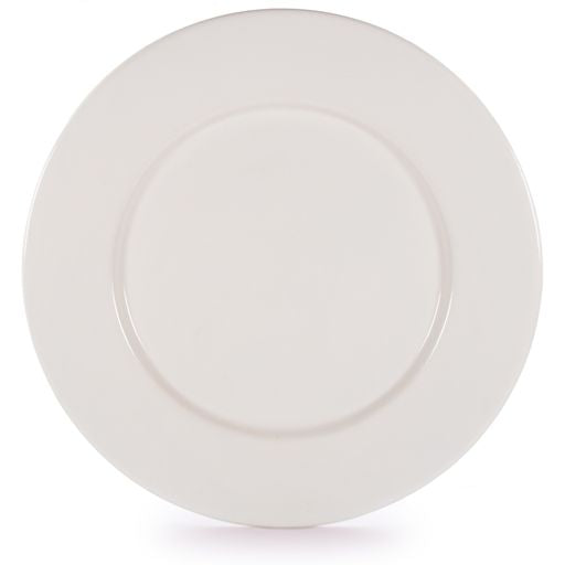 Premium Glampware Solid Cream Dinner Plates - Set of 4, 10.5