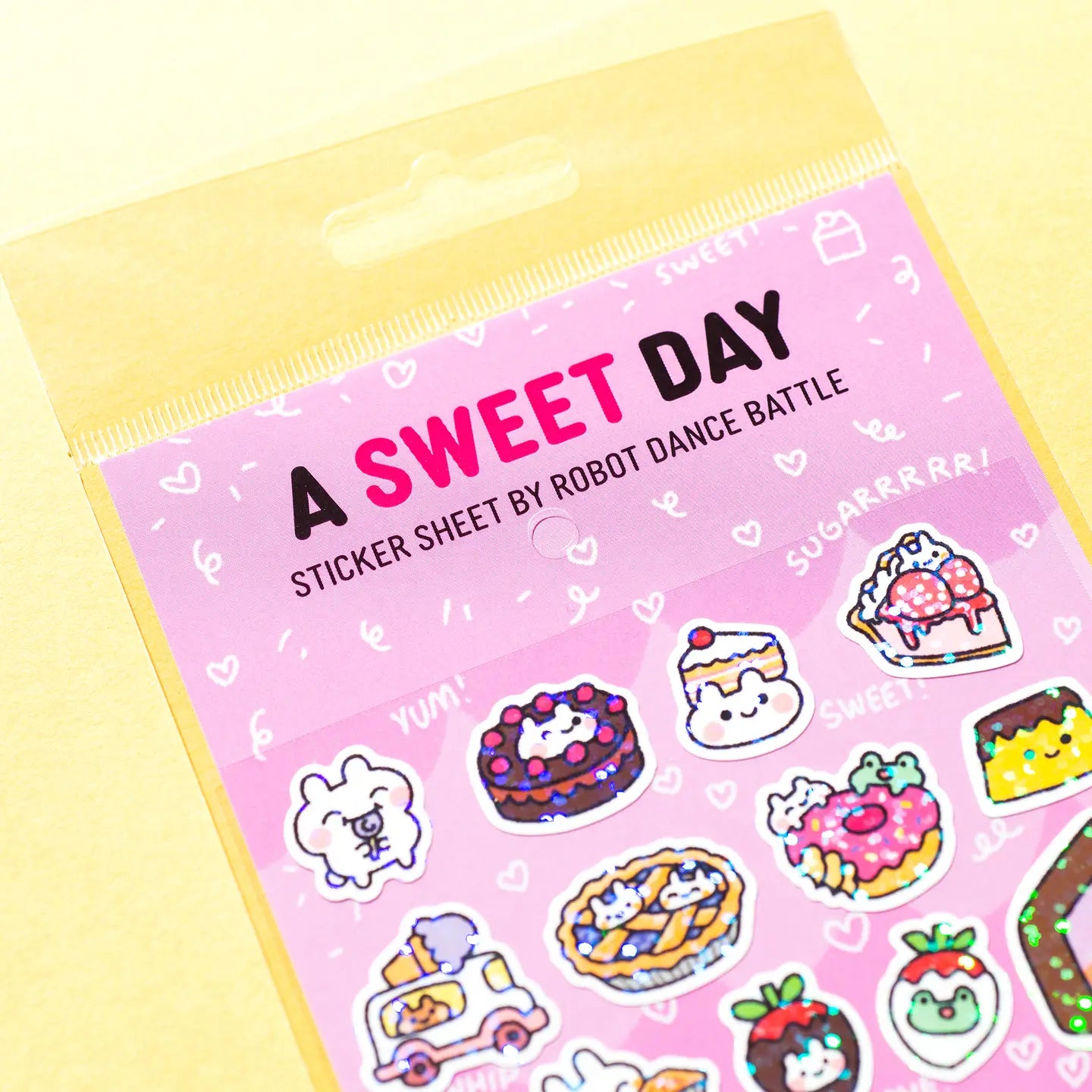 Sweet Day Glitter Sticker Sheet - 100+ Decorative Stickers for Scrapbooking, Journals, Planners & DIY Crafts - Waterproof & Durable for Long-Lasting Use