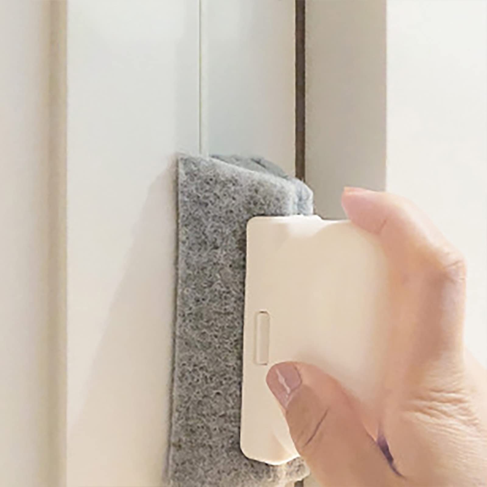 Ampopt Smart Window Groove Cleaner Brush - Gray - Efficient Window Slot & Door Track Cleaning Tool for Home & Office Use